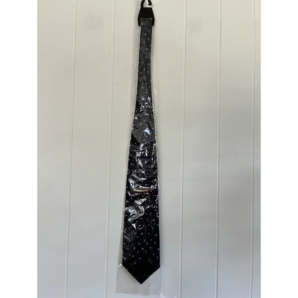 Hangzhou Silk Mens Navy Blue Panda Print 100% Silk Necktie Whimsical Novelty Tie